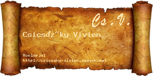 Csicsáky Vivien névjegykártya